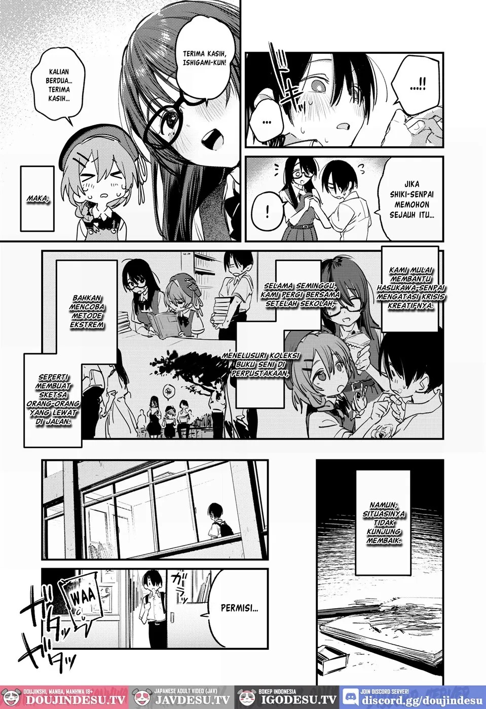 Bijutsubu Harem Katsudou Nisshi ~Senpai no Slump Kaishou ni Kyouryoku shitara, Ikioi de 3P suru Koto ni Natta Hanashi~: Chapter chapter-1 - Page 11