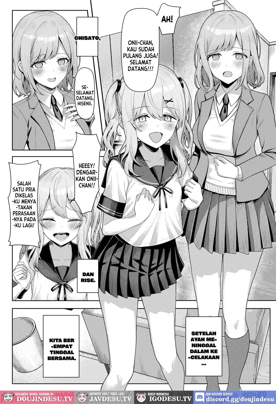 Chichi no Saikon de Doukyo suru Koto ni Natta Gibo no Gijou Shimai to Kawarugawaru Sex shite shimatta Hon: Chapter chapter-1 - Page 4