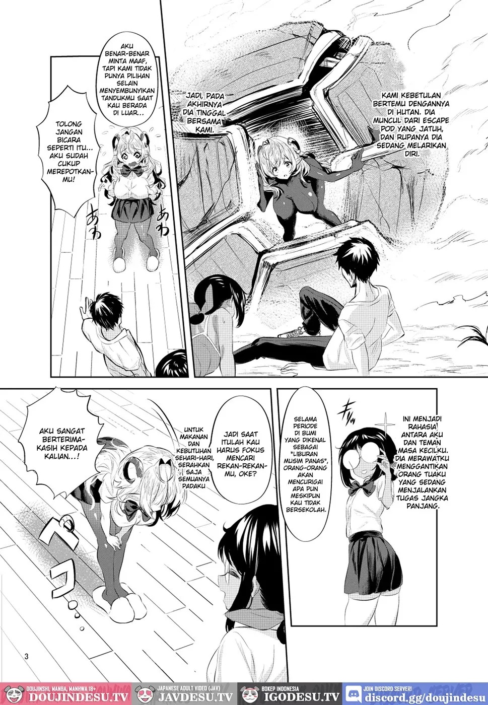 Sannin Dousei na Noni Bakunyuu Osananajimi to Futaridake de Himitsu Sex: Chapter chapter-1 - Page 5