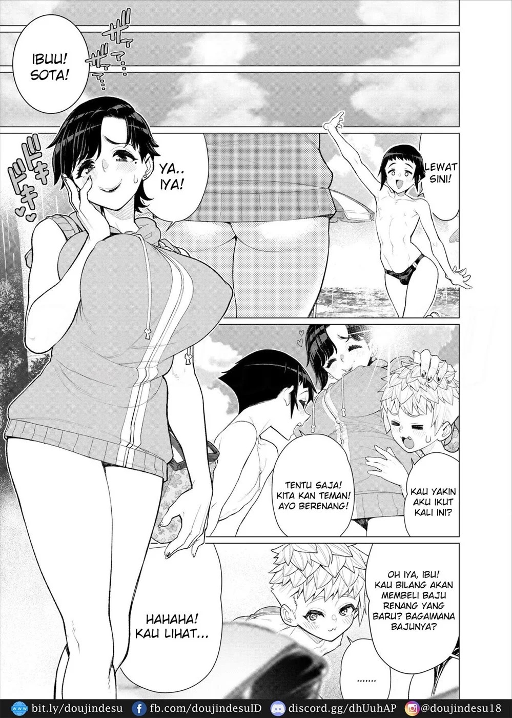 Tomodachi no Mama no Slingshot! ~Zetsurin Shota ga Ero Mizugi Mama to Zetchou Yagai SEX suru Hanashi~: Chapter chapter-1 - Page 47