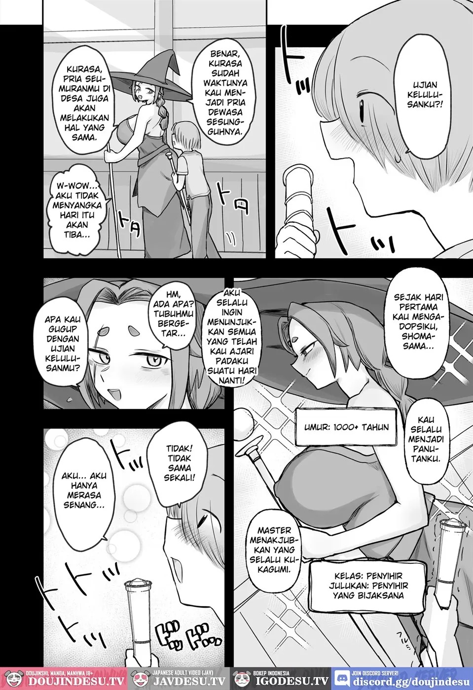 "Warabe-sotsu Shiken" de Deshi ♂ Kara Seishi o Shiboritoru Deshi Rabu de Kachi Chi Majo Shishō 1000-sai ￪: Chapter chapter-1 - Page 4