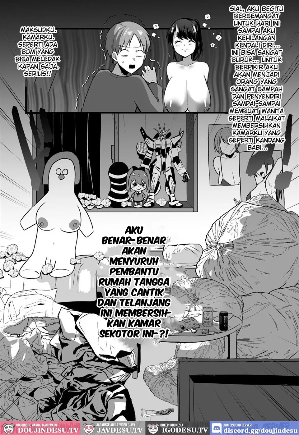 [Zenra de Kaji Daikou] Hitozuma Kaseifu-san ga Hikikomori de Motenai Boku ni Yasashiku Shite kureta: Chapter chapter-1 - Page 10